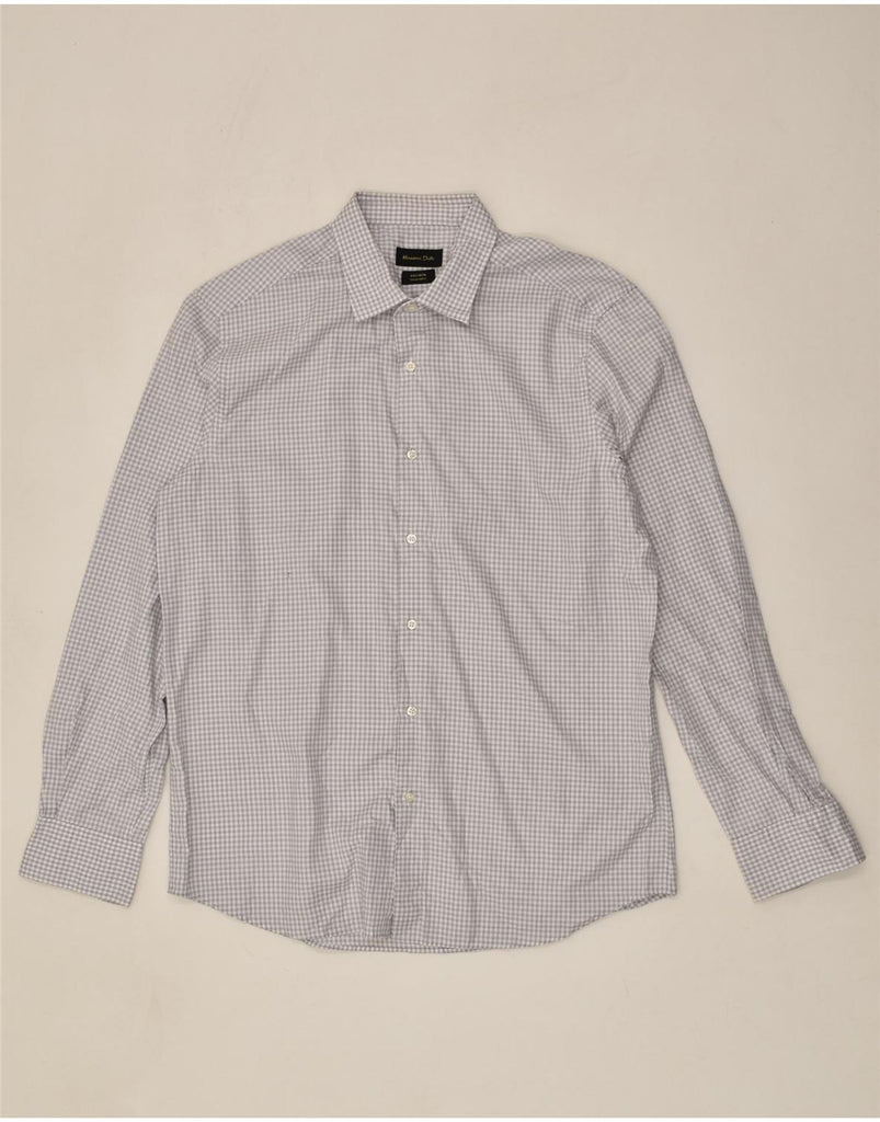 MASSIMO DUTTI Mens Slim Shirt XL Grey Gingham | Vintage Massimo Dutti | Thrift | Second-Hand Massimo Dutti | Used Clothing | Messina Hembry 