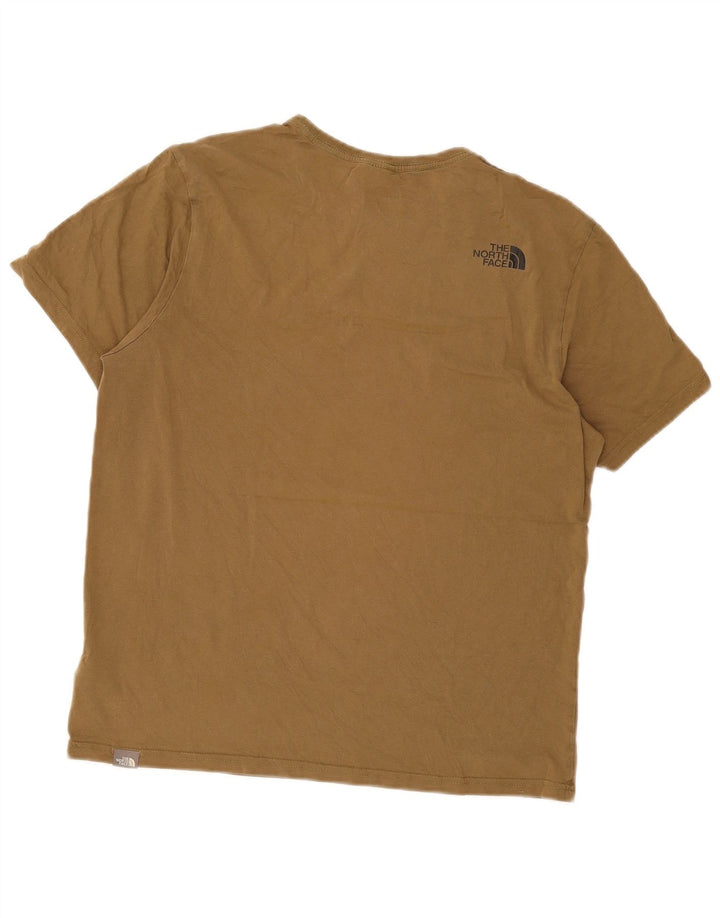 The North Face Mens Graphic T-Shirt Top Medium Khaki Cotton