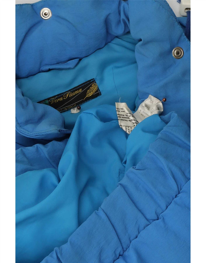 Vintage Womens Padded Jacket IT 46 Large Blue Polyamide