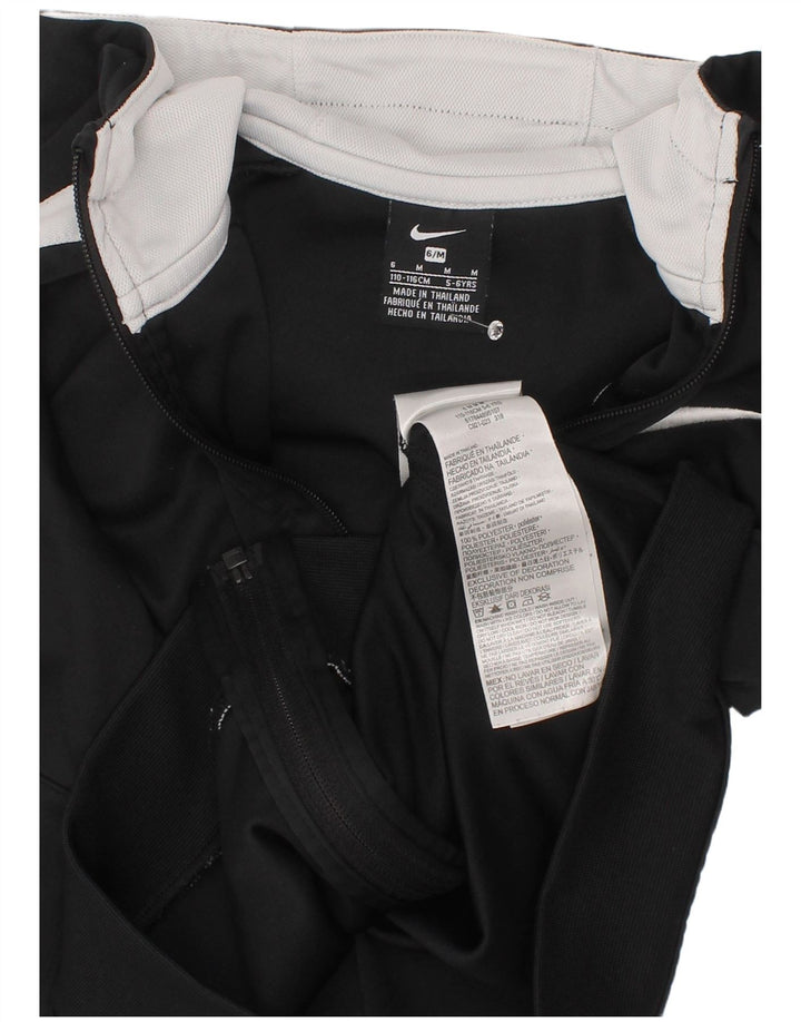 Nike Boys Zip Hoodie Sweater 5-6 Years Medium Black Colourblock Polyester