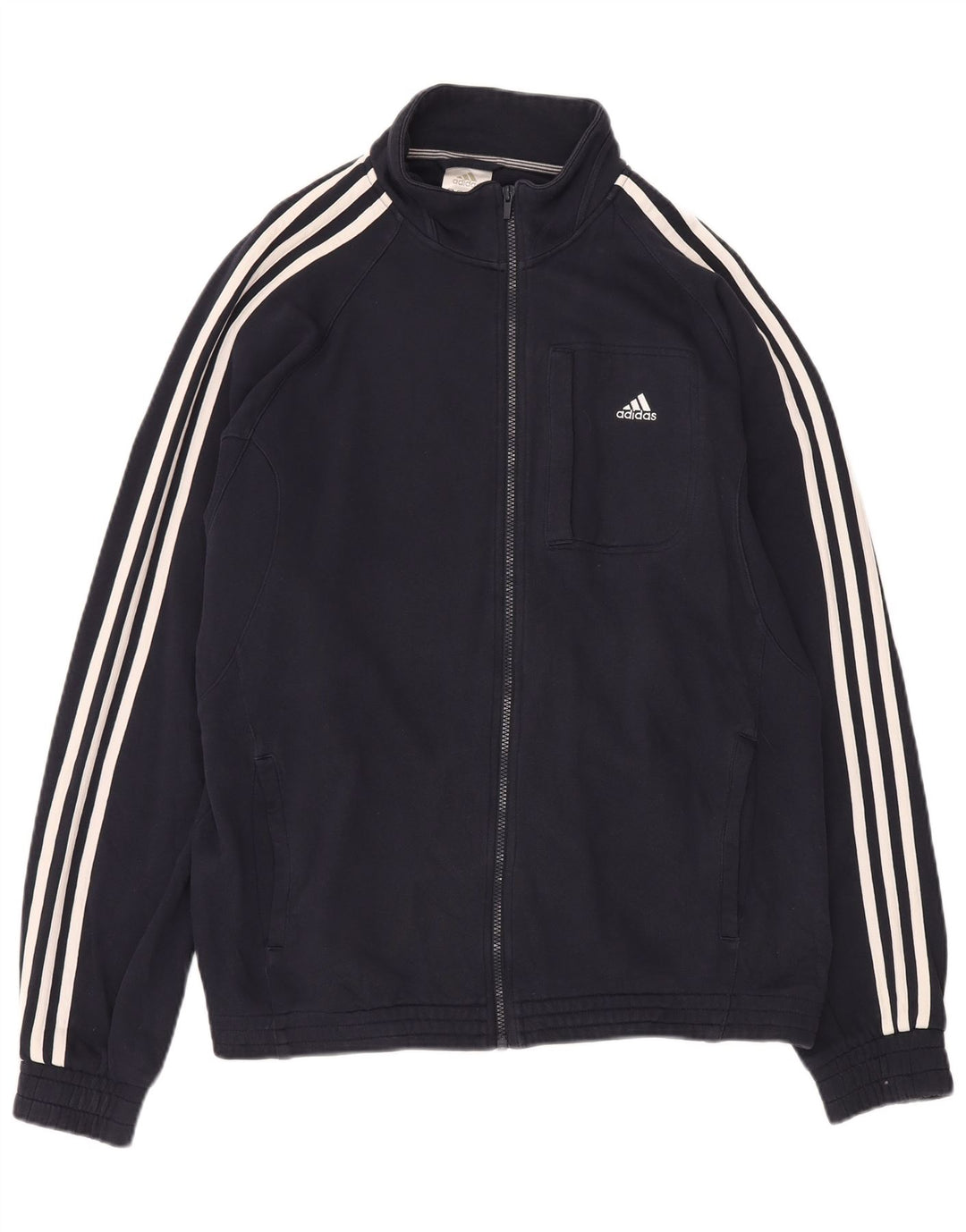 Adidas Mens Tracksuit Top Jacket XL Navy Blue Cotton