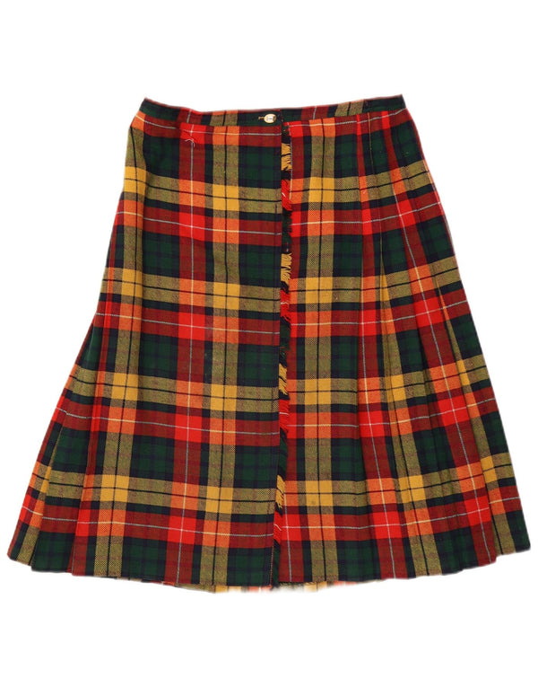 Vintage Womens Geometrical Wrap Skirt IT 44 Medium W29 Multicoloured Plaid