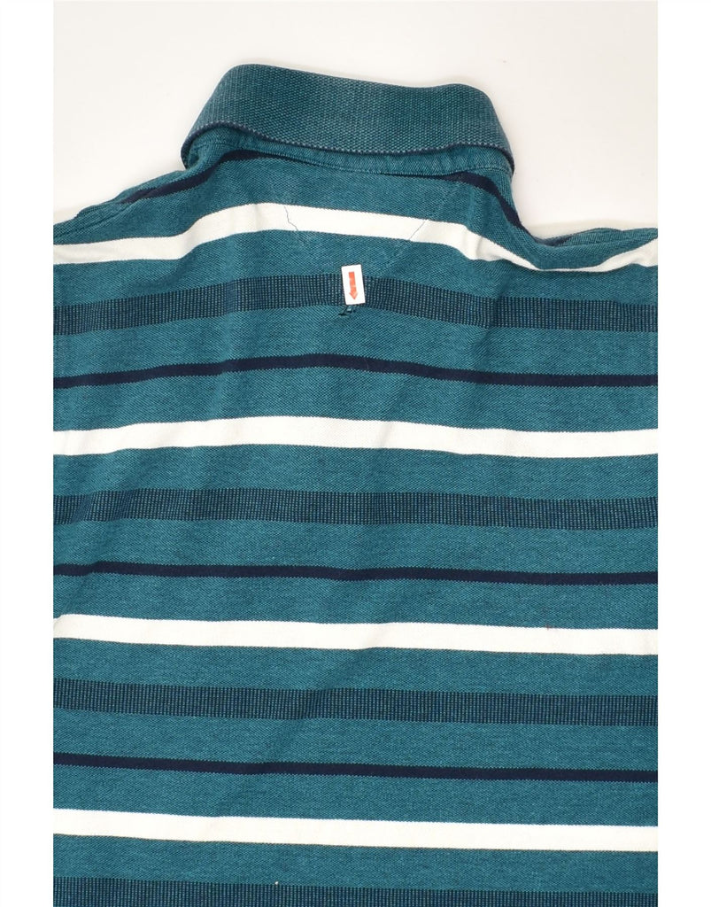 TOMMY HILFIGER Mens Polo Shirt XS Blue Striped Cotton | Vintage Tommy Hilfiger | Thrift | Second-Hand Tommy Hilfiger | Used Clothing | Messina Hembry 