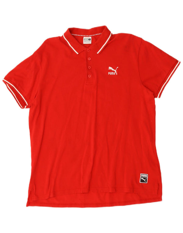 Puma Mens Polo Shirt 2XL Red Cotton