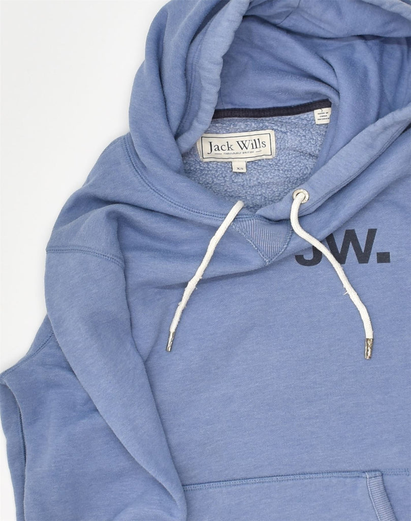 JACK WILLS Mens Graphic Hoodie Jumper XS Blue Cotton | Vintage Jack Wills | Thrift | Second-Hand Jack Wills | Used Clothing | Messina Hembry 