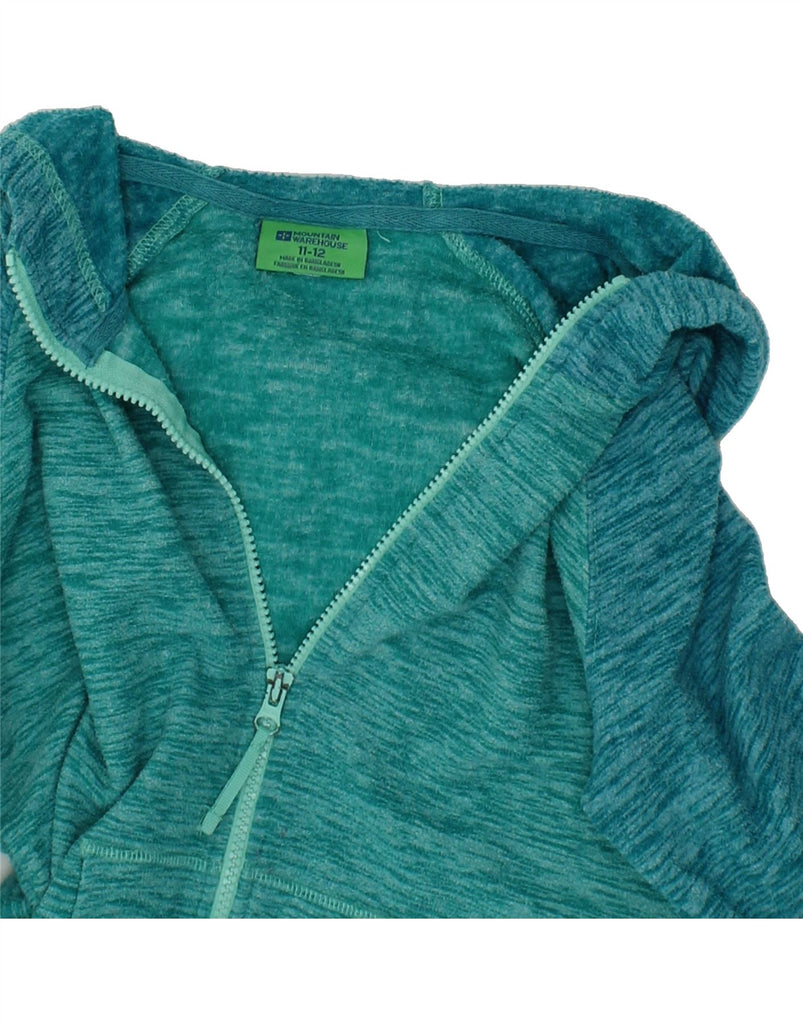 MOUNTAIN WAREHOUSE Girls Fleece Jacket 11-12 Years Turquoise Colourblock Vintage Mountain Warehouse and Second-Hand Mountain Warehouse from Messina Hembry 