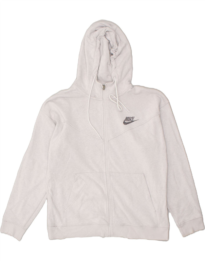 NIKE Mens Zip Hoodie Sweater Large White Cotton | Vintage Nike | Thrift | Second-Hand Nike | Used Clothing | Messina Hembry 