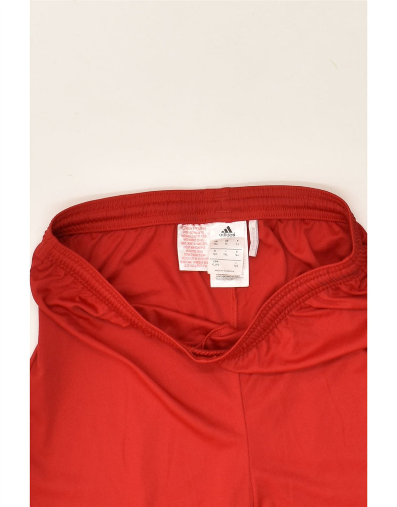 ADIDAS Girls Climalite Sport Shorts 13-14 Years XL Red Polyester | Vintage Adidas | Thrift | Second-Hand Adidas | Used Clothing | Messina Hembry 