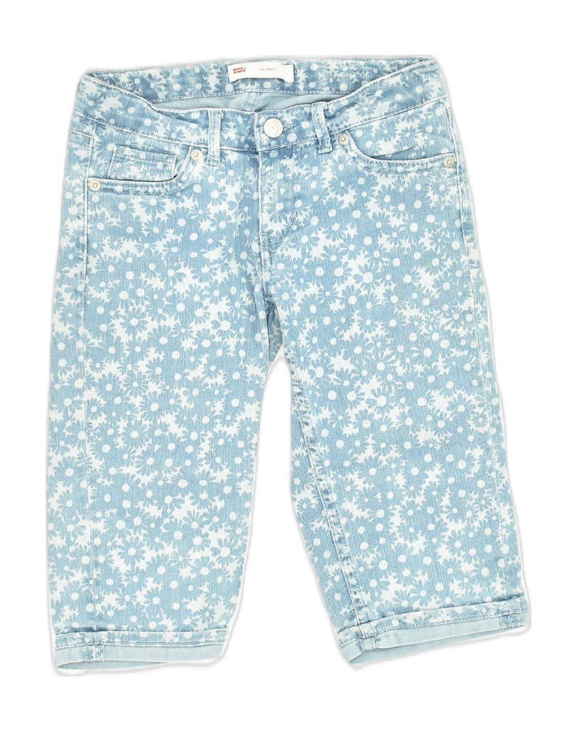 LEVI'S Girls Denim Bermuda Shorts 11-12 Years W24 Blue Floral Cotton | Vintage Levi's | Thrift | Second-Hand Levi's | Used Clothing | Messina Hembry 