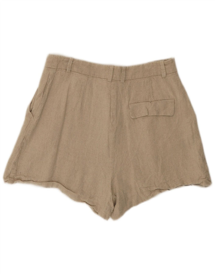 Zara Womens High Waist Hot Pants Medium W28 Beige Linen