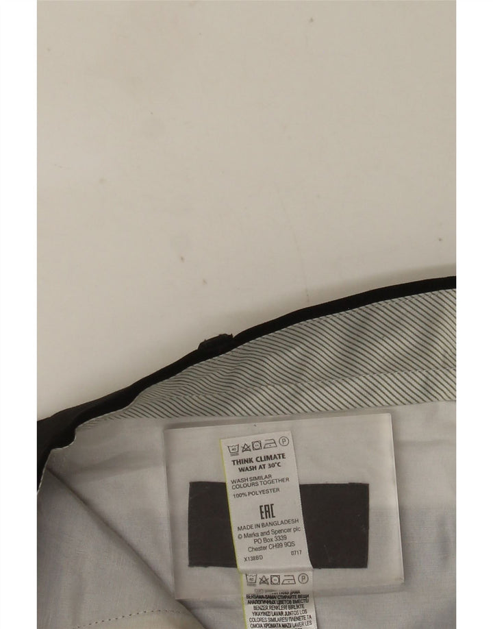 MARKS & SPENCER Mens Regular Fit Suit Trousers W36 L33 Black Polyester
