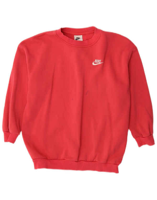 Nike Girls Sweatshirt Jumper 10-11 Years Medium Pink Cotton