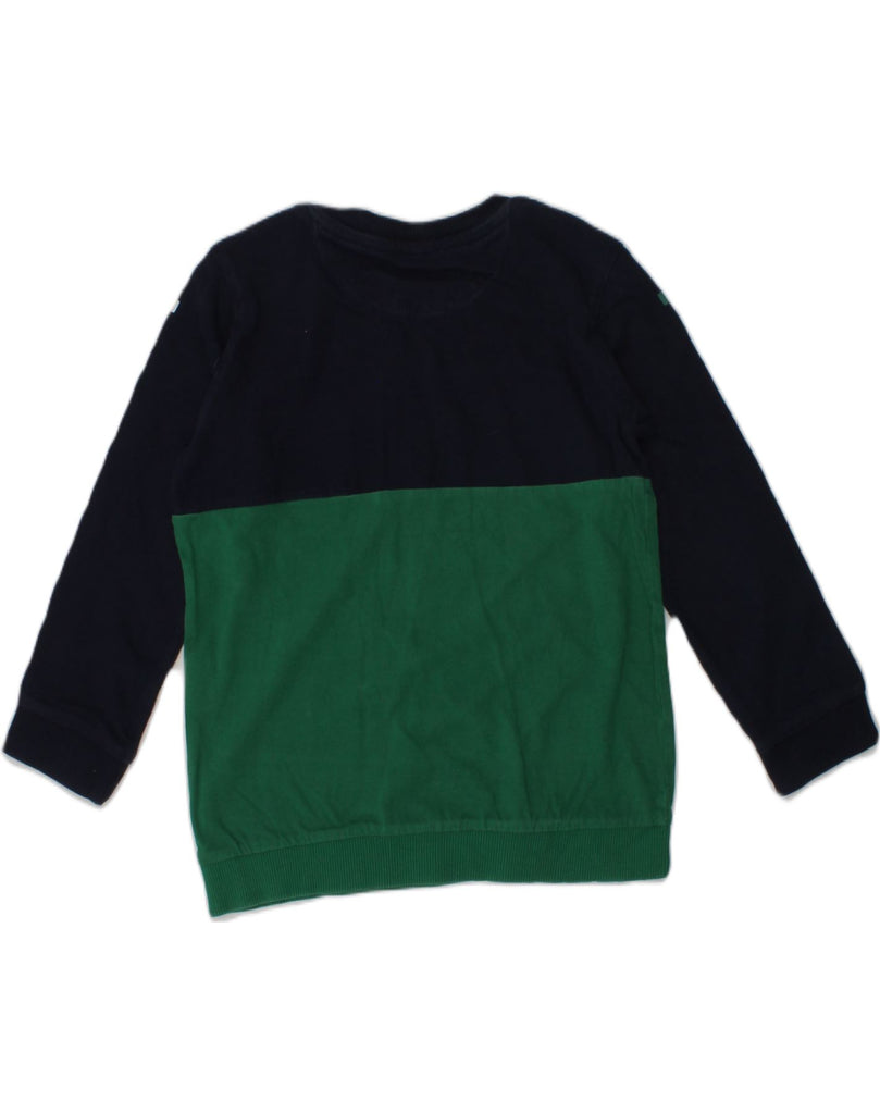 BENETTON Boys Graphic Sweatshirt Jumper 3-4 Years 2XS Green Colourblock | Vintage Benetton | Thrift | Second-Hand Benetton | Used Clothing | Messina Hembry 