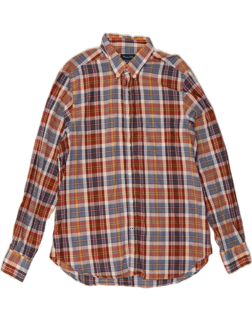 MASSIMO DUTTI Mens Shirt 2XL Multicoloured Check Cotton Vintage Massimo Dutti and Second-Hand Massimo Dutti from Messina Hembry 