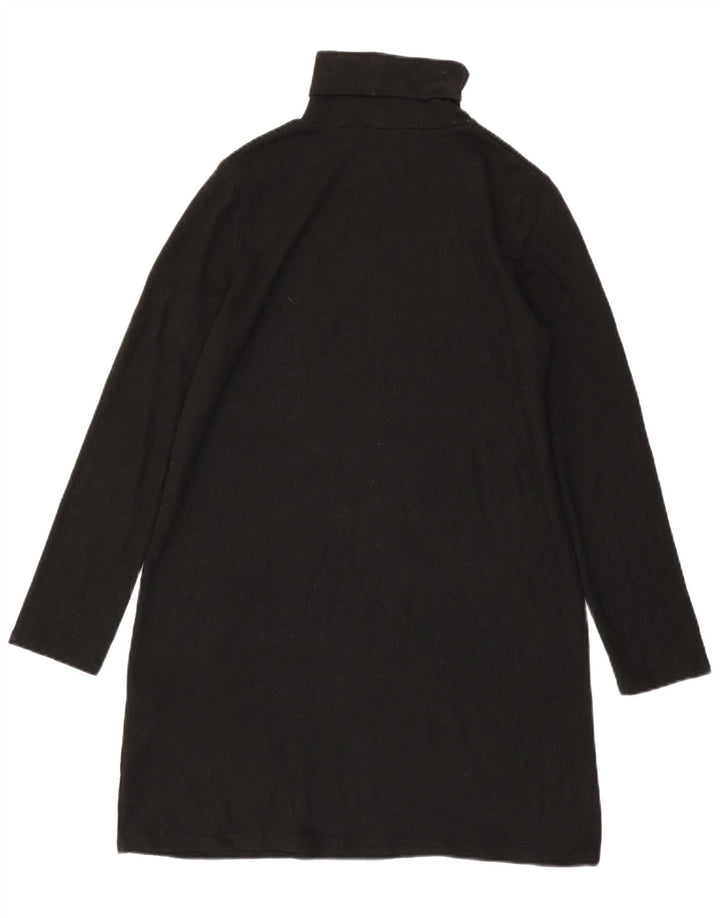 Zara Womens Roll Neck Jumper Dress UK 12 Medium Black Polyester