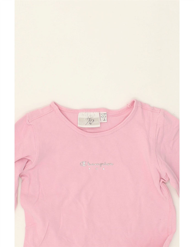 CHAMPION Girls Sweatshirt Jumper 7-8 Years Pink Cotton | Vintage Champion | Thrift | Second-Hand Champion | Used Clothing | Messina Hembry 