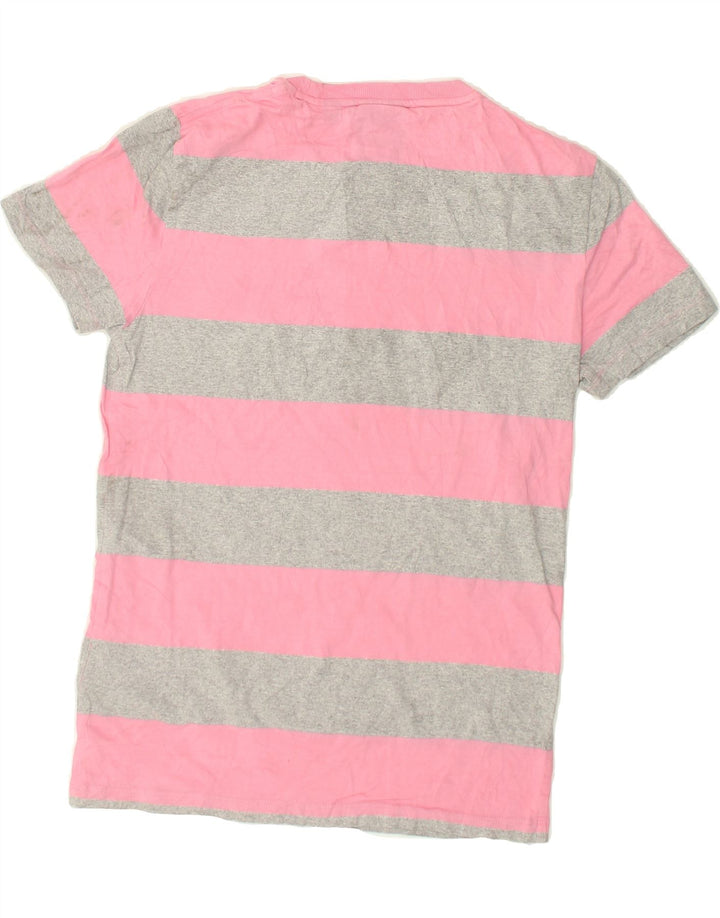 SUPERDRY Mens Polo Shirt Small Pink Striped Cotton Vintage Superdry and Second-Hand Superdry from Messina Hembry 