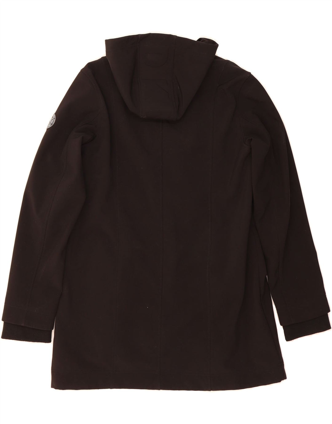 DKNY Womens Hooded Overcoat UK 14 Medium Black Polyester Vintage Dkny and Second-Hand Dkny from Messina Hembry 