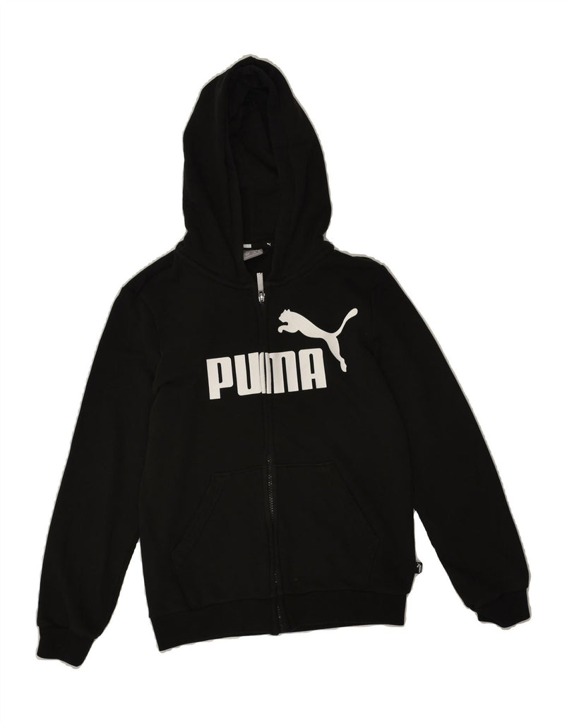 PUMA Boys Graphic Zip Hoodie Sweater 11-12 Years Black Cotton | Vintage Puma | Thrift | Second-Hand Puma | Used Clothing | Messina Hembry 