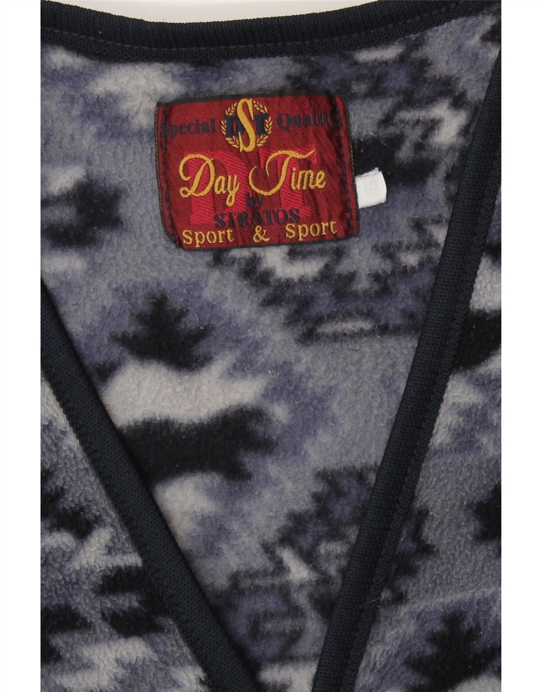 Stratos Mens Fleece Gilet UK 36 Small Navy Blue Geometric Polyester