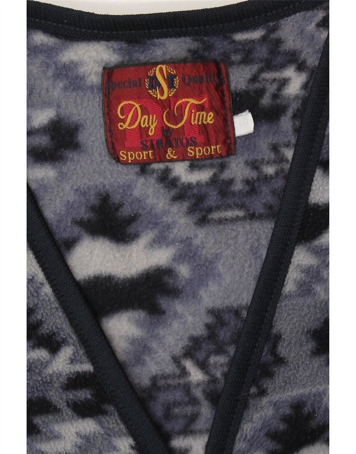 Stratos Mens Fleece Gilet UK 36 Small Navy Blue Geometric Polyester