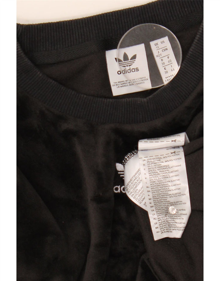 Adidas Womens Top Long Sleeve UK 12 Medium Black Polyester