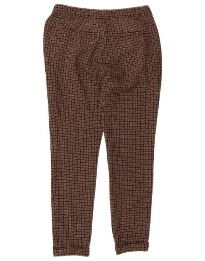 Pinko Womens Slim Chino Trousers W26 L26 Brown Check Polyester