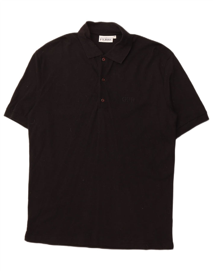 GIANFRANCO FERRE Mens Polo Shirt 2XL Black