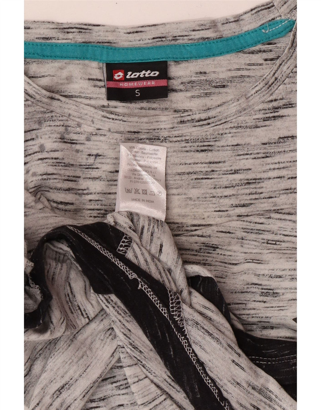 LOTTO Womens Oversized Graphic Top Long Sleeve UK 10 Small Grey Flecked