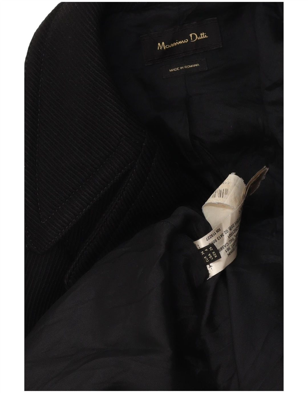Massimo Dutti Womens Double Breasted Blazer Jacket EU 36 XS Black Polyamide