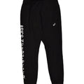 ASICS Womens Graphic Tracksuit Trousers UK 10 Small Black Polyester | Vintage Asics | Thrift | Second-Hand Asics | Used Clothing | Messina Hembry 