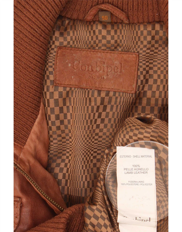 Conbipel Mens Leather Jacket IT 50 Large Brown