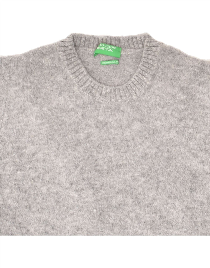 BENETTON Boys Crew Neck Jumper Sweater 10-11 Years Medium Grey Virgin Wool | Vintage Benetton | Thrift | Second-Hand Benetton | Used Clothing | Messina Hembry 