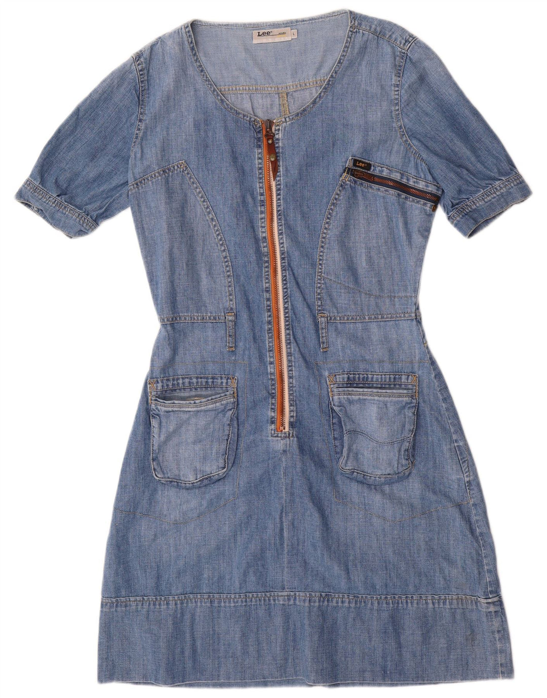 Lee Womens Denim Dress UK 16 Large Blue Cotton