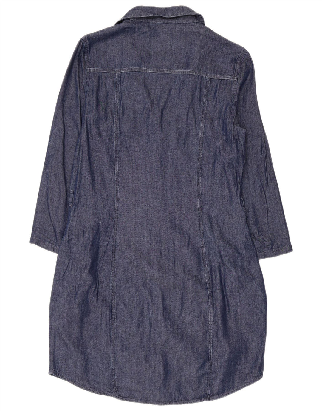 GUESS Womens 3/4 Sleeve Denim Shirt Dress UK 10 Small Navy Blue Cotton