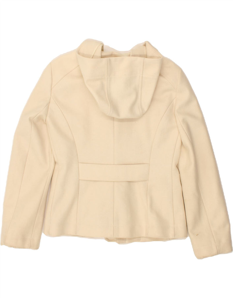 PATRIZIA PEPE Womens Hooded Duffle Jacket UK 12 Medium Off White Vintage Patrizia Pepe and Second-Hand Patrizia Pepe from Messina Hembry 