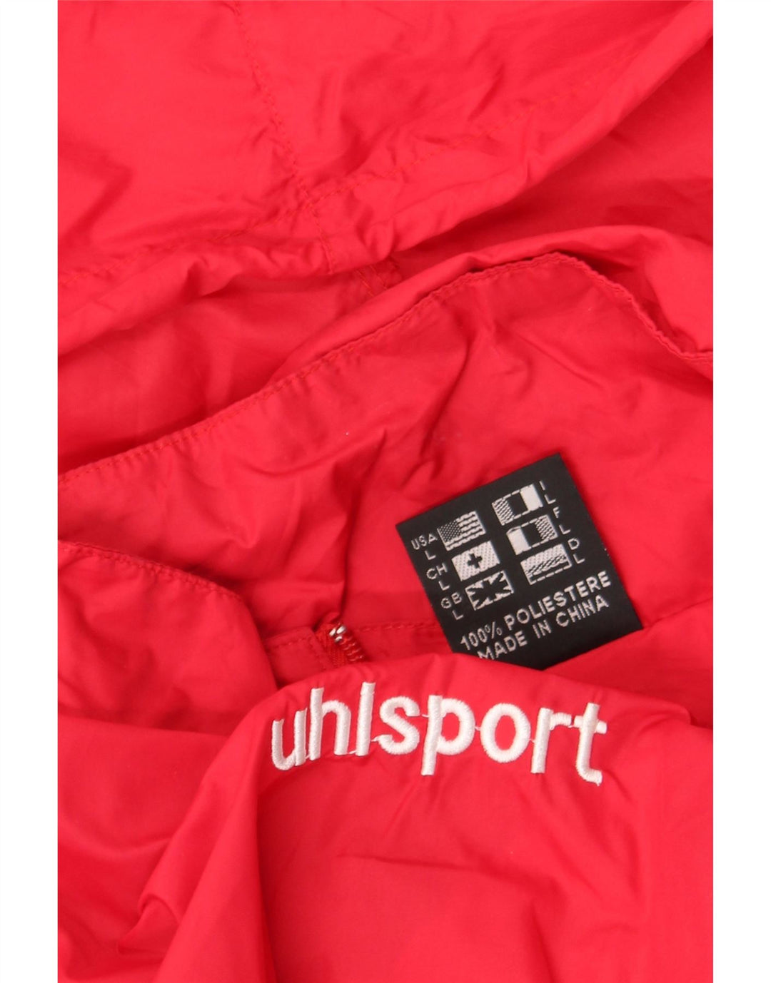 Uhlsport Mens Hooded Rain Jacket UK 40 Large Red Polyester