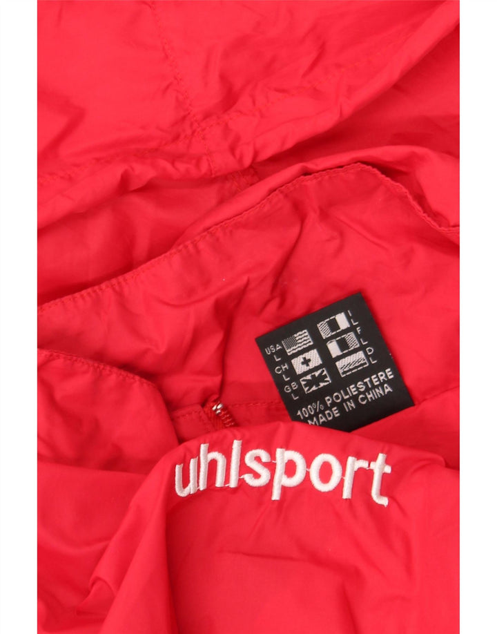 Uhlsport Mens Hooded Rain Jacket UK 40 Large Red Polyester
