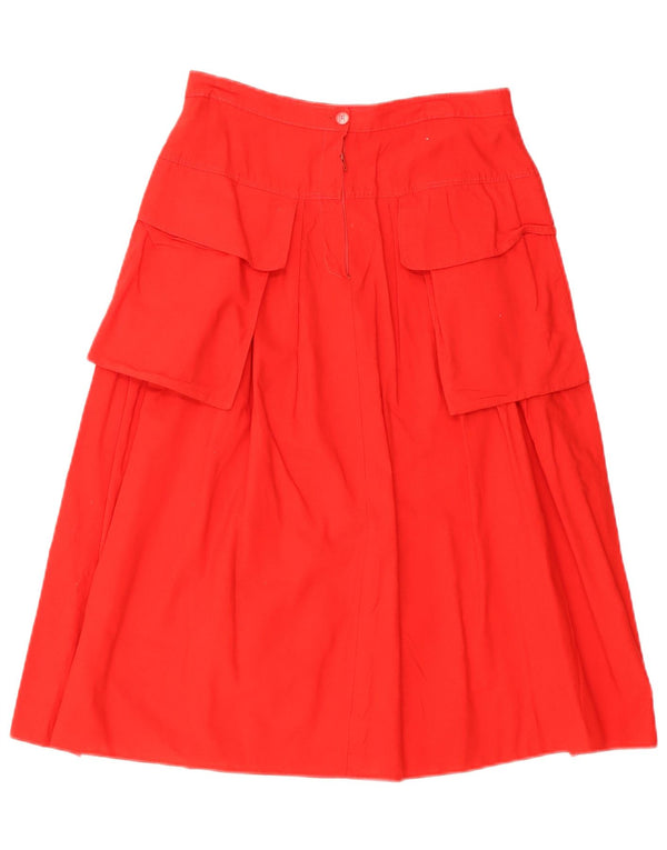 Vintage Womens Cargo Skirt UK 14 Medium W28 Red