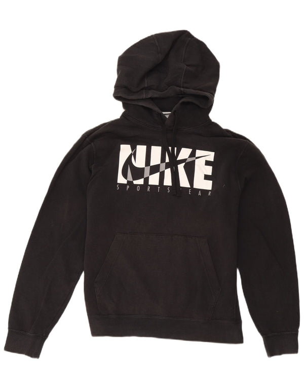 Nike Mens Graphic Hoodie Jumper Medium Black Cotton
