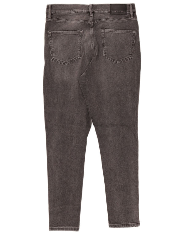 Dkny Womens High Waist Crop Skinny Jeans W30 L26 Grey Cotton