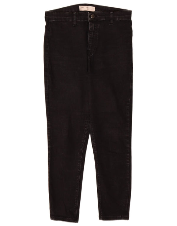 Topshop Womens Joni Cropped Jeans W30 L25 Black Cotton