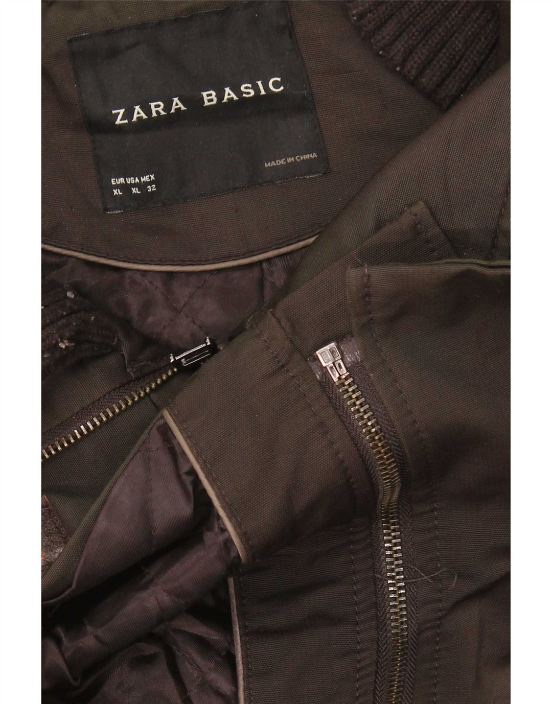 Zara Womens Duffle Jacket UK 18 XL Brown