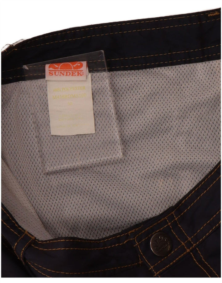 Sundek Mens Swimming Shorts Medium  Navy Blue Polyester