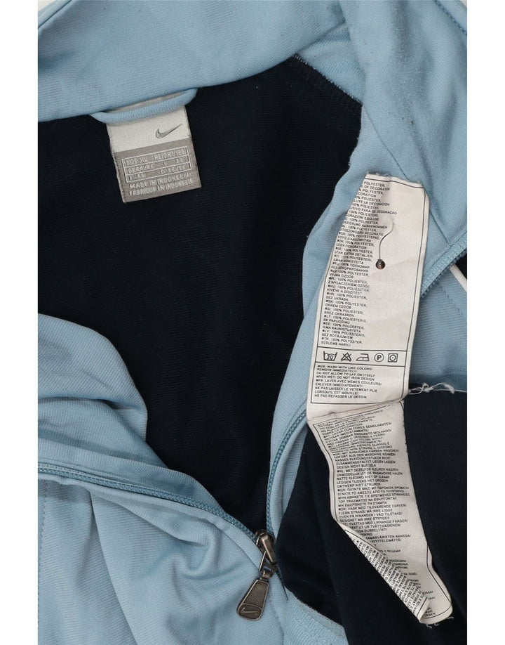 NIKE Mens Tracksuit Top Jacket UK 44/46 XL Blue Colourblock Polyester
