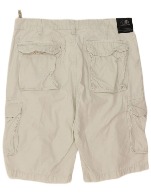 Americanino Mens Cargo Shorts IT 52 XL W34 Off White Cotton