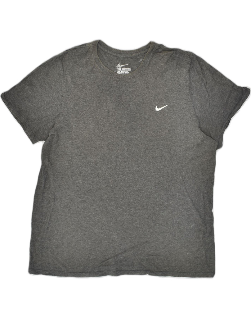 NIKE Mens Athletic Cut T-Shirt Top Large Grey Cotton | Vintage Nike | Thrift | Second-Hand Nike | Used Clothing | Messina Hembry 