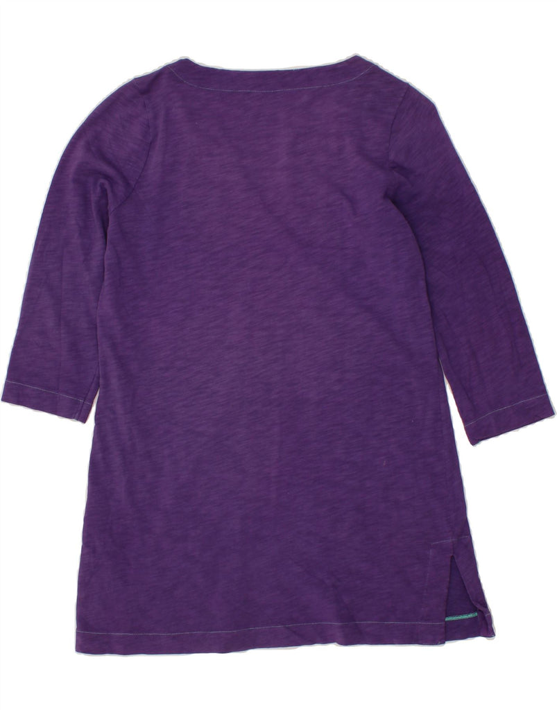 BODEN Womens 3/4 Sleeve Tunic Dress UK 12 Medium Purple Flecked Cotton Vintage Boden and Second-Hand Boden from Messina Hembry 