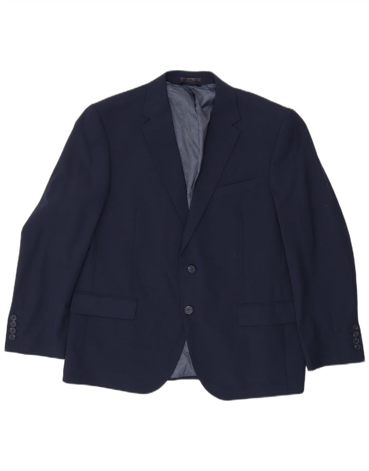 Marks & Spencer Mens 2 Button Blazer Jacket UK 44 2XL Navy Blue Wool