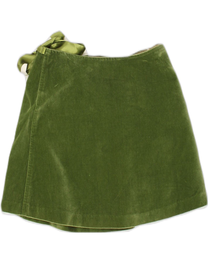 BENETTON Girls Velvet Wrap Skirt 7-8 Years W22  Khaki Cotton | Vintage Benetton | Thrift | Second-Hand Benetton | Used Clothing | Messina Hembry 